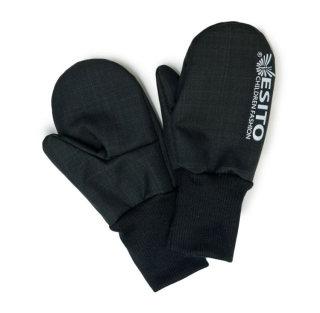 Zimní palcové rukavice softshell s beránkem Black